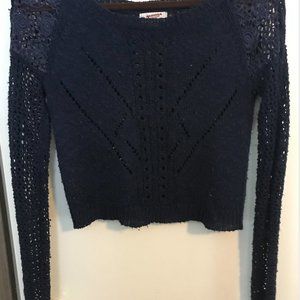 Navy Blue Cropped Sweater
